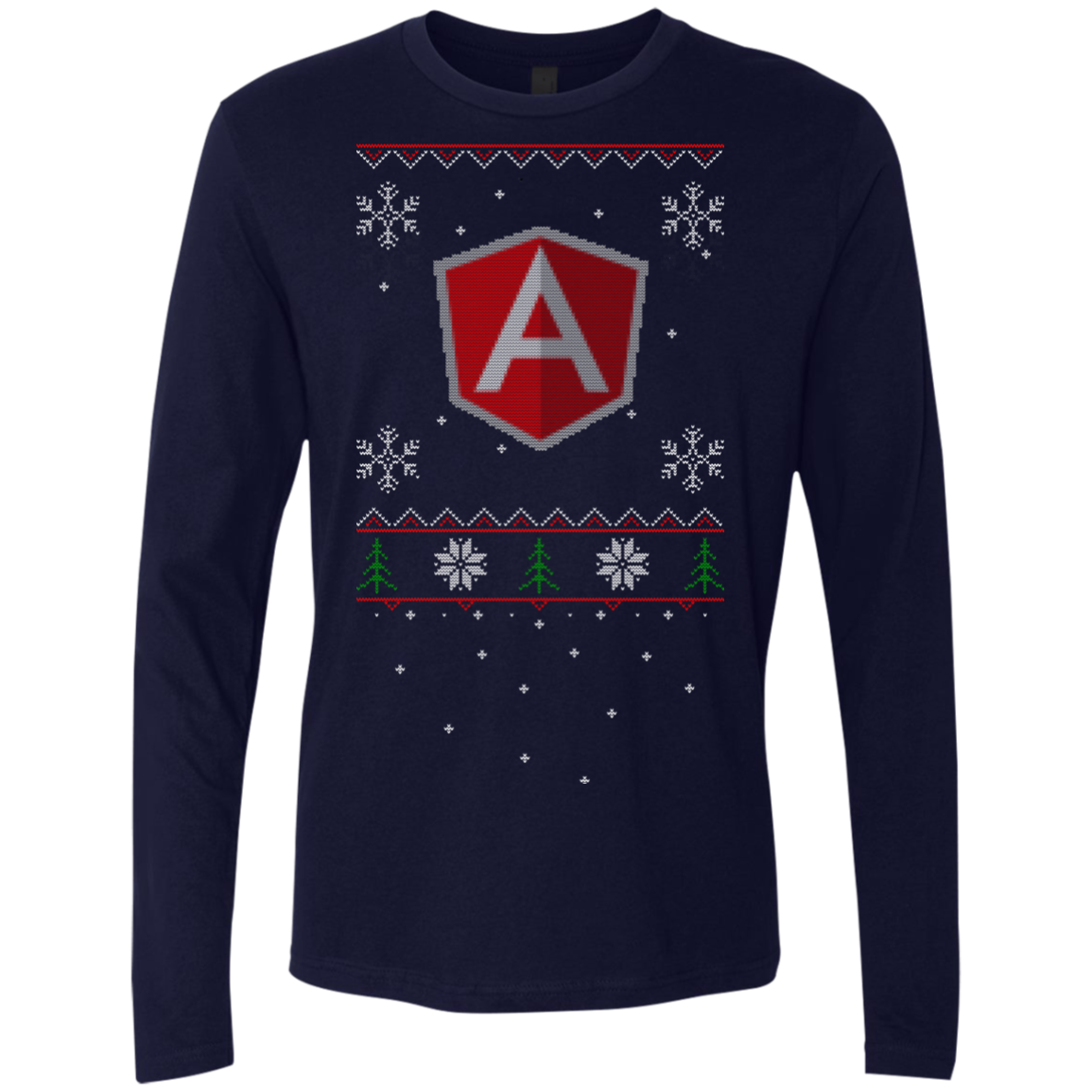 AngularJS Programming Ugly Sweater Premium Long Sleeve Christmas Holiday Shirt - Bitcoin & Bunk