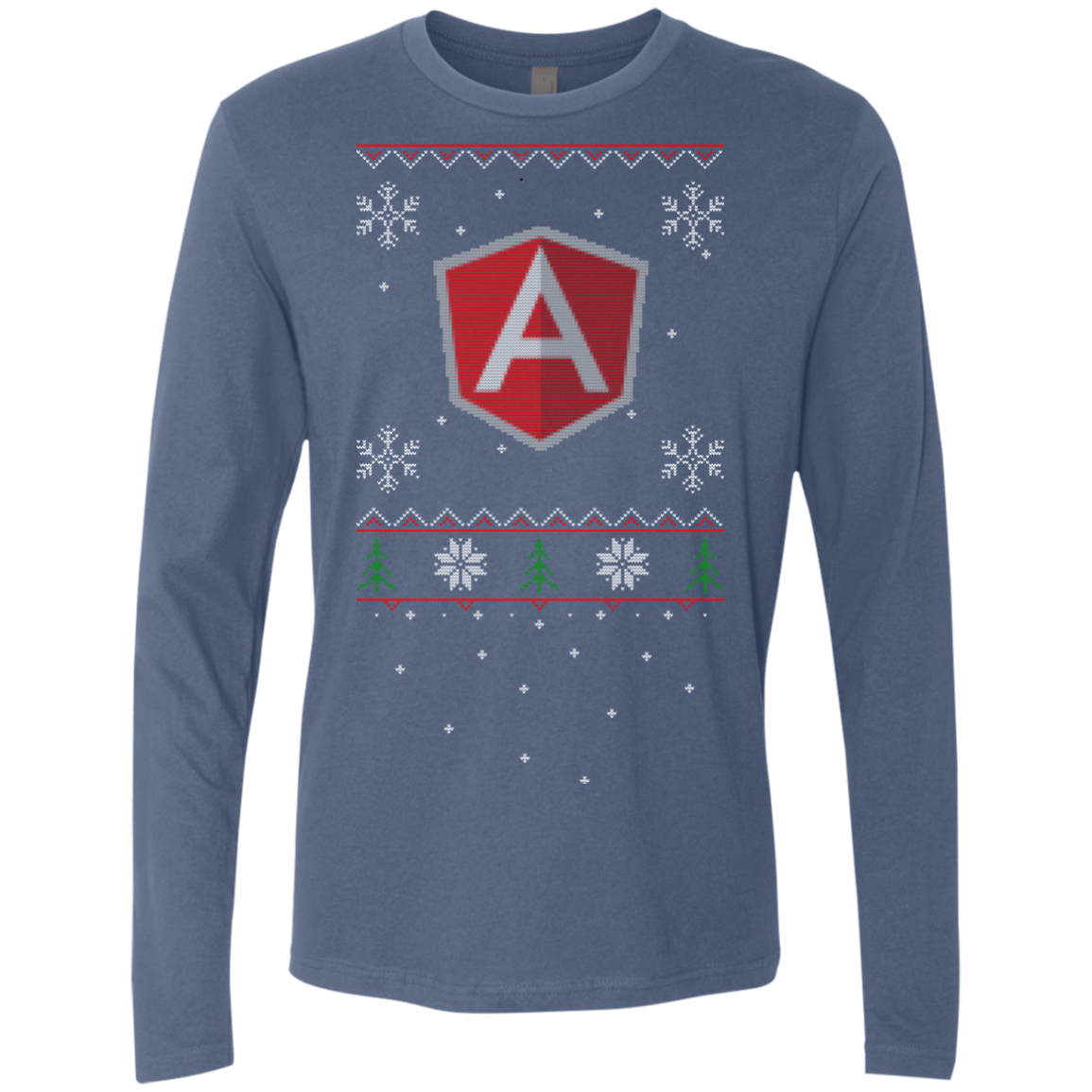 AngularJS Programming Ugly Sweater Premium Long Sleeve Christmas Holiday Shirt - Bitcoin & Bunk