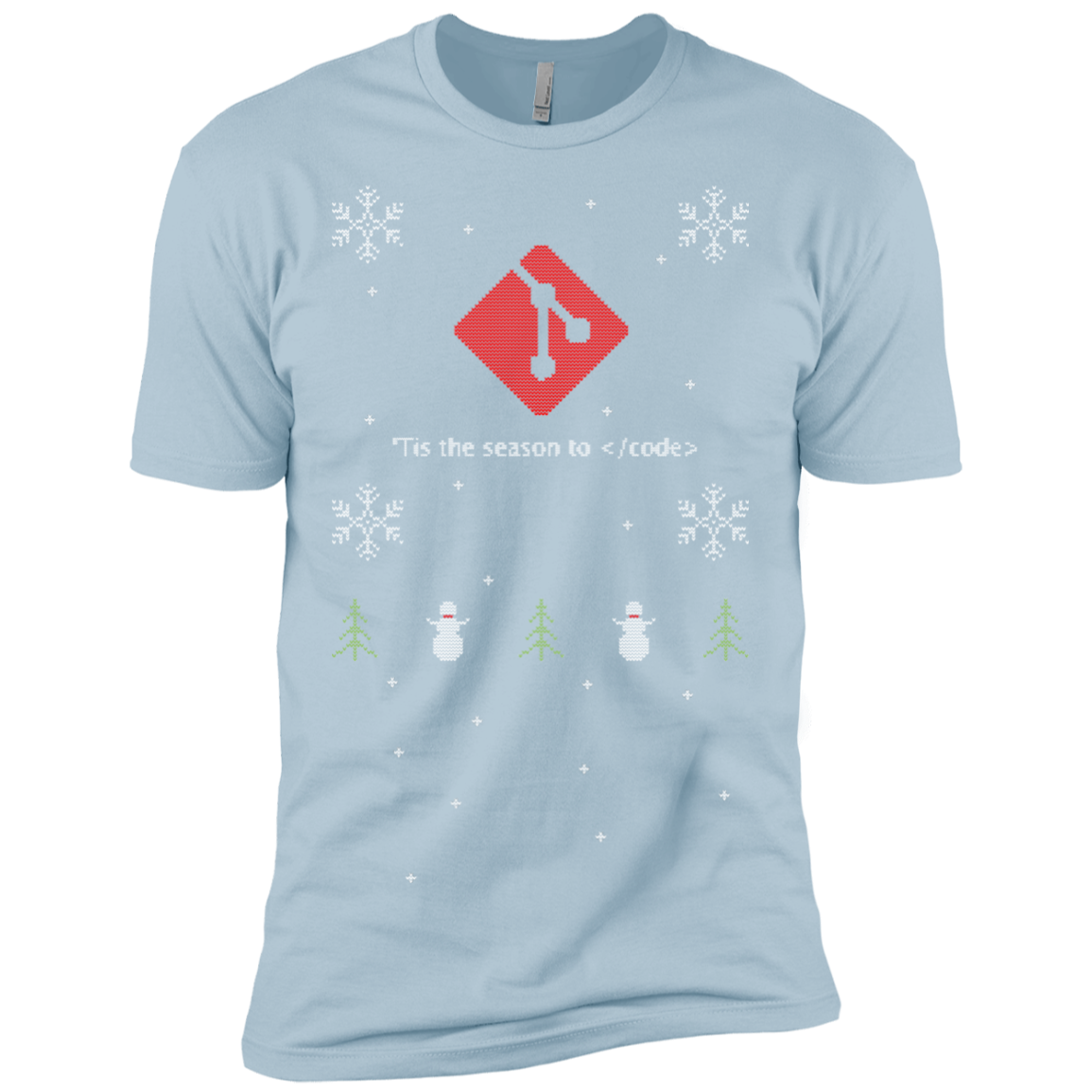 Git 'Tis The Season To Code Ugly Sweater Premium Christmas Holiday T-Shirt - Bitcoin & Bunk