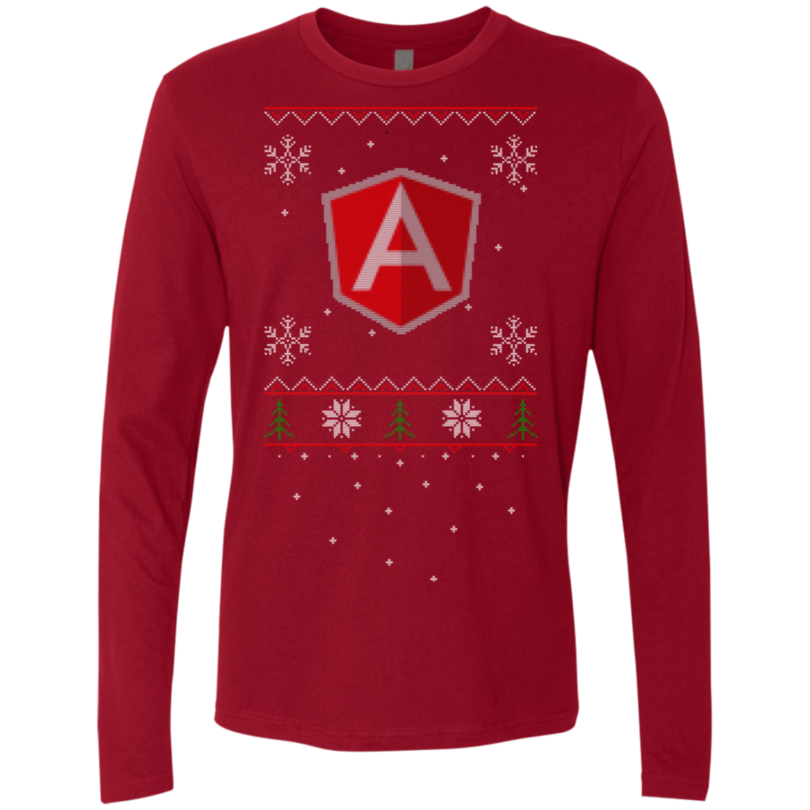 AngularJS Programming Ugly Sweater Premium Long Sleeve Christmas Holiday Shirt - Bitcoin & Bunk