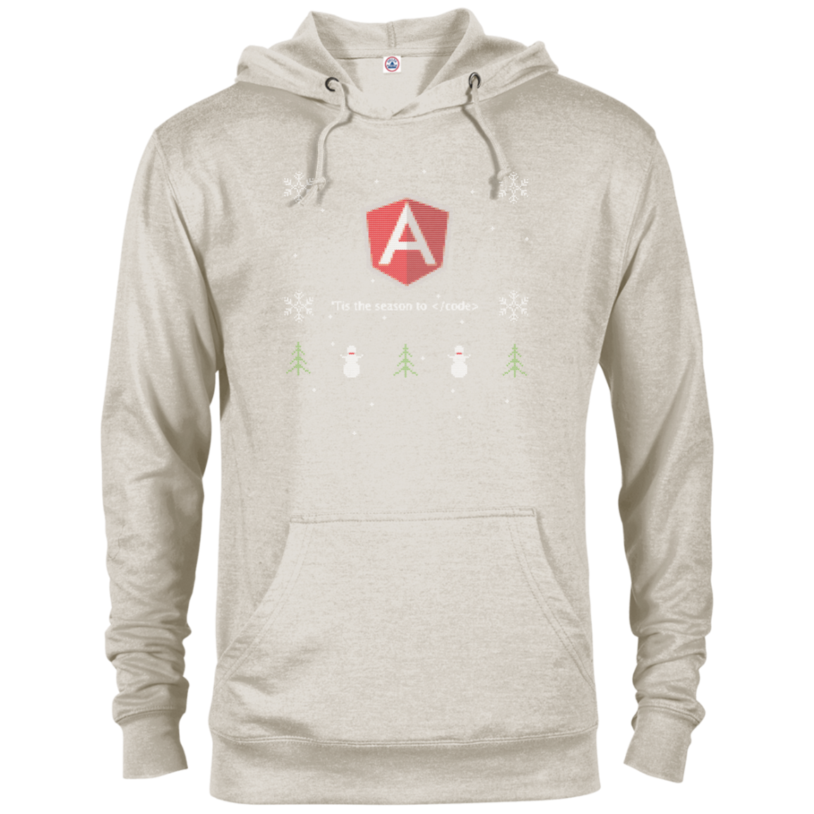 AngularJS Programming 'Tis The Season To Code Ugly Sweater Holiday Comfort-Fit Hoodie - Bitcoin & Bunk