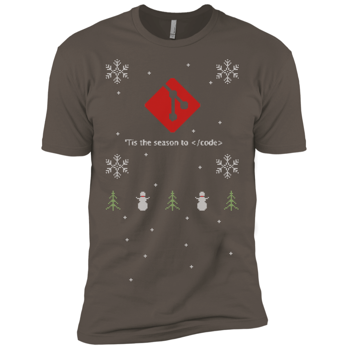 Git 'Tis The Season To Code Ugly Sweater Premium Christmas Holiday T-Shirt - Bitcoin & Bunk