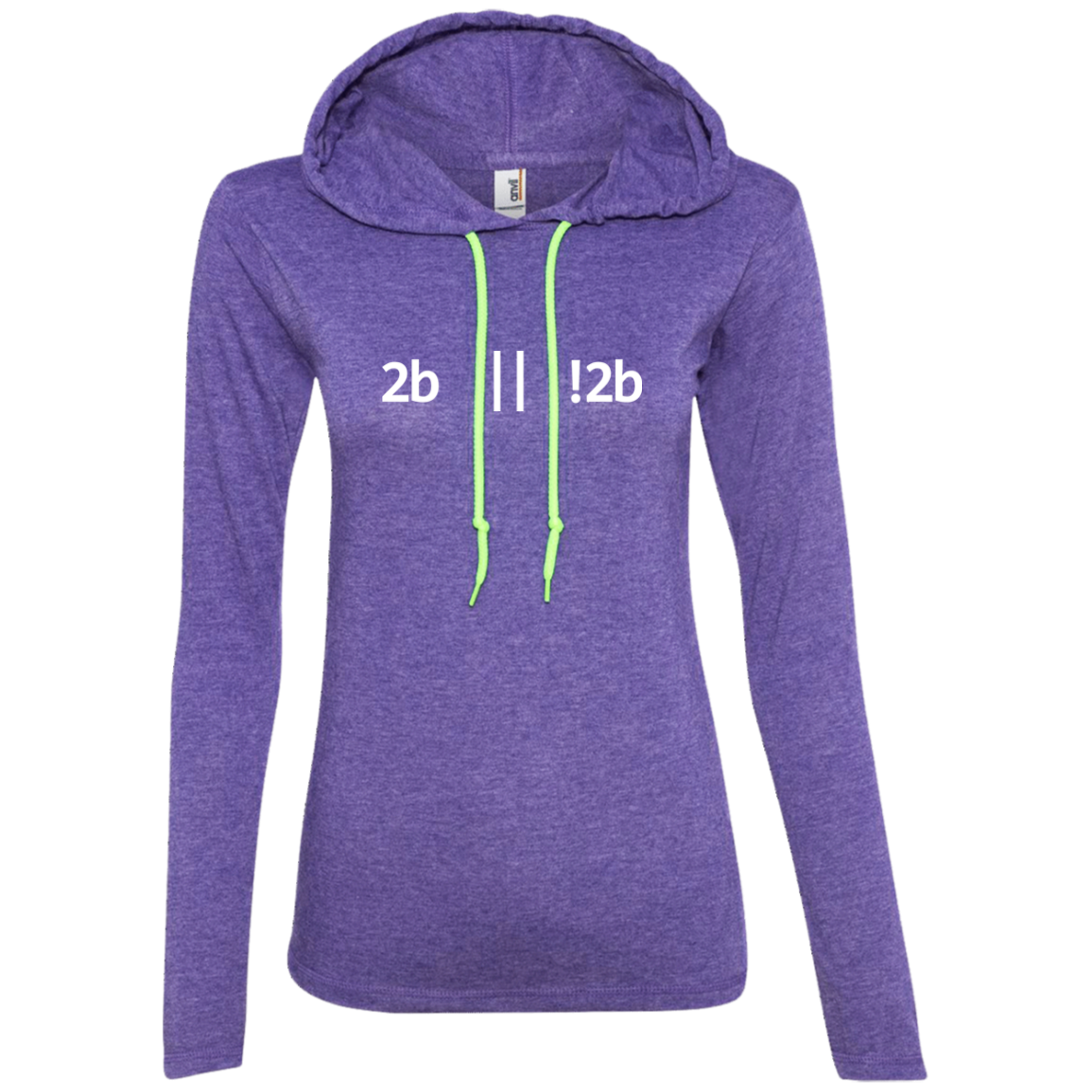 2b Or Not 2b Women's Long Sleeve Hooded Shirt - Bitcoin & Bunk
