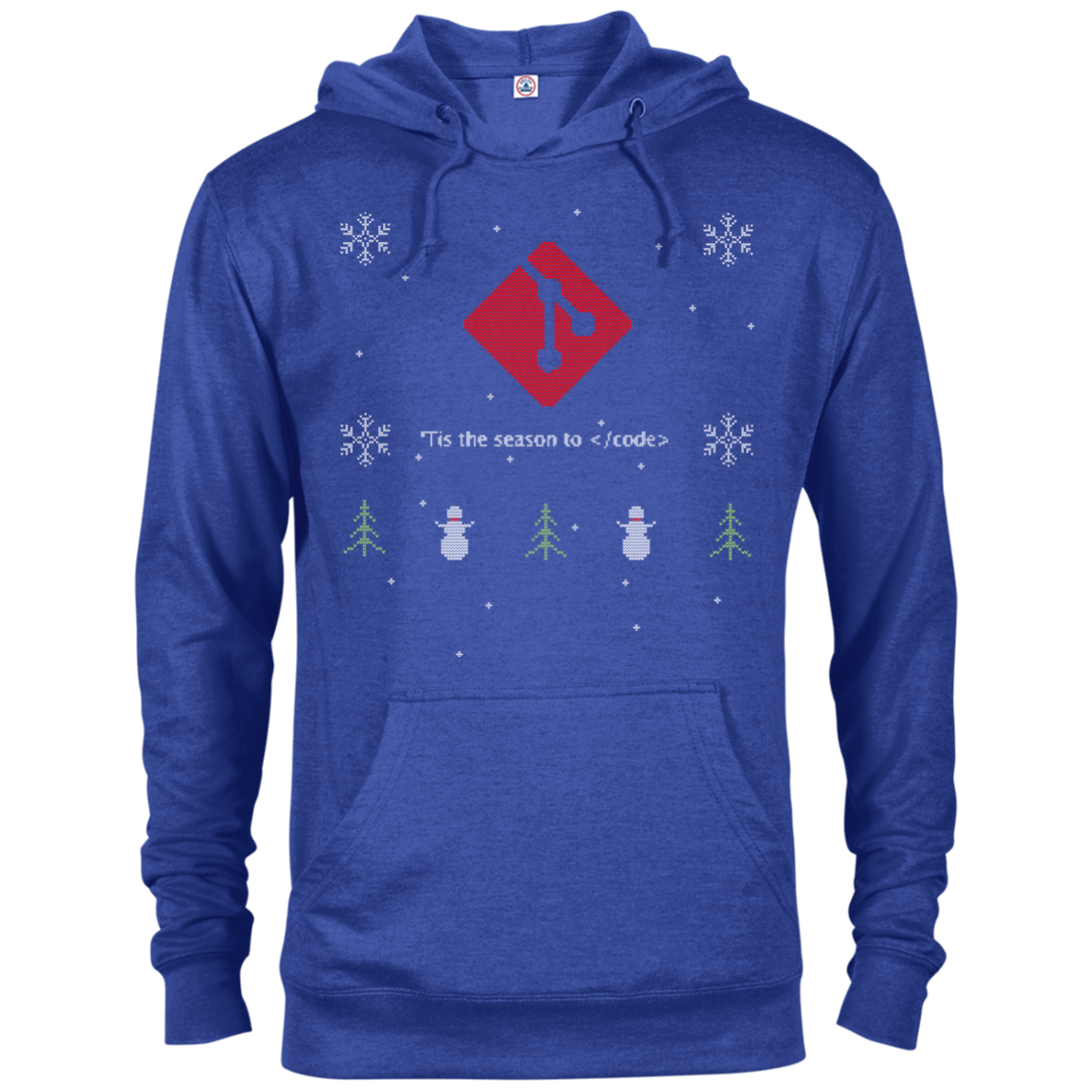 Git Programming 'Tis The Season To Code Ugly Sweater Holiday Comfort-Fit Hoodie - Bitcoin & Bunk