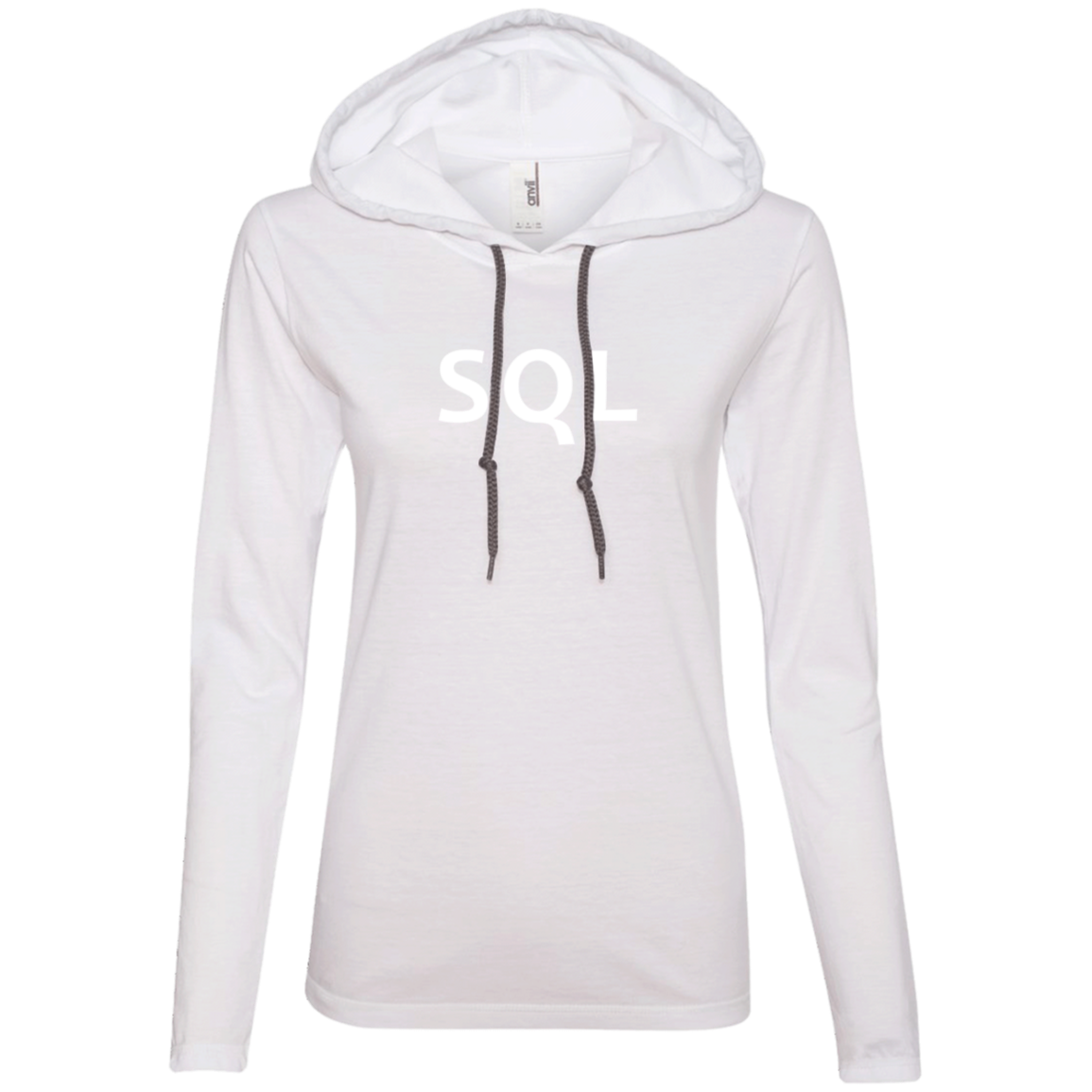 SQL Programming Authentic Women's Long Sleeve Hooded Shirt - Bitcoin & Bunk