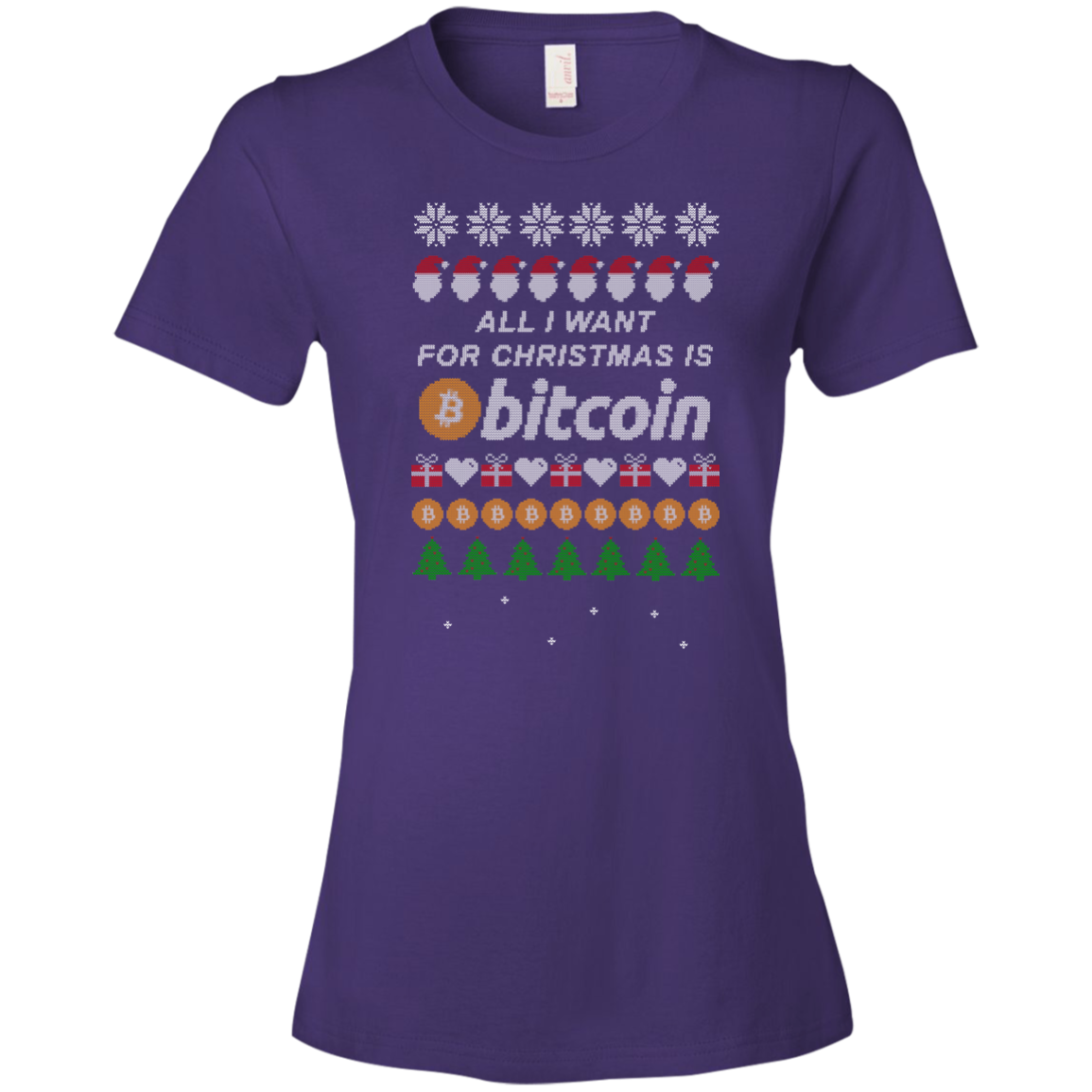 "All I want for Christmas is Bitcoin" Women's T-Shirt - Bitcoin & Bunk