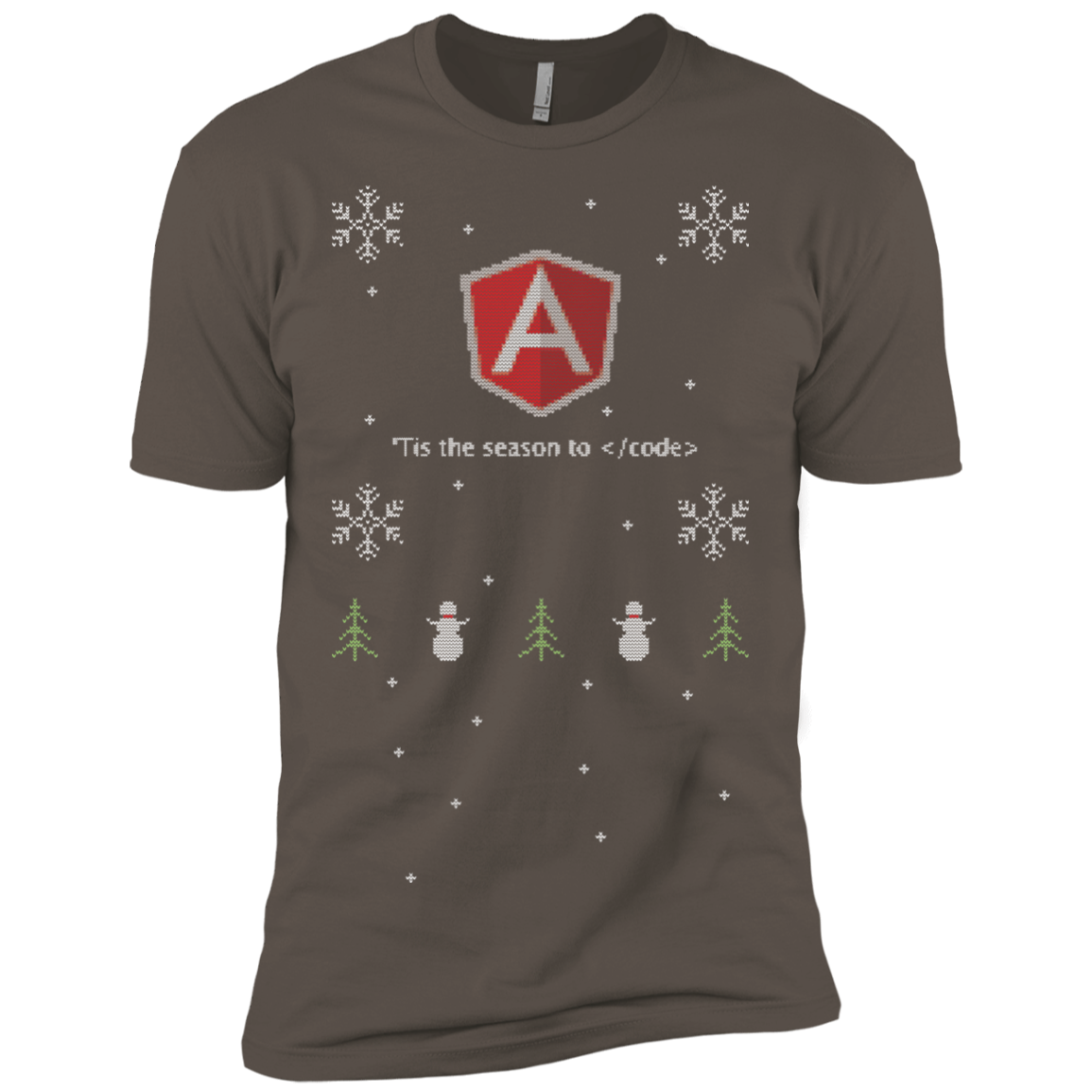 AngularJS 'Tis The Season To Code Ugly Sweater Premium Christmas Holiday T-Shirt - Bitcoin & Bunk
