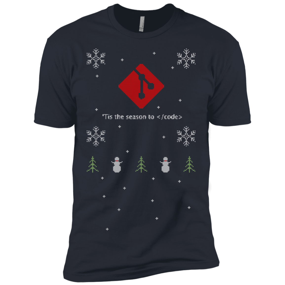 Git 'Tis The Season To Code Ugly Sweater Premium Christmas Holiday T-Shirt - Bitcoin & Bunk