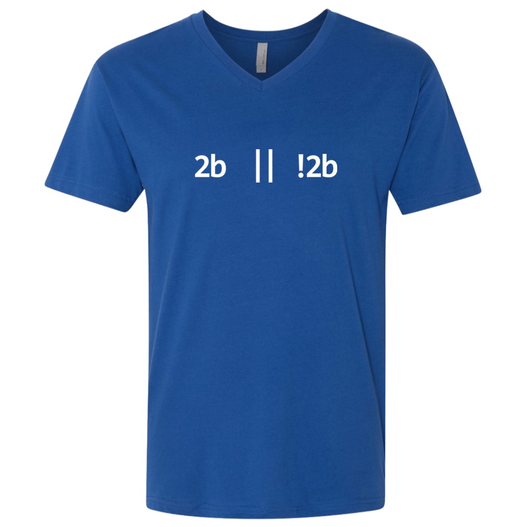 2b Or Not 2b Premium Fitted V-Neck T-Shirt - Bitcoin & Bunk