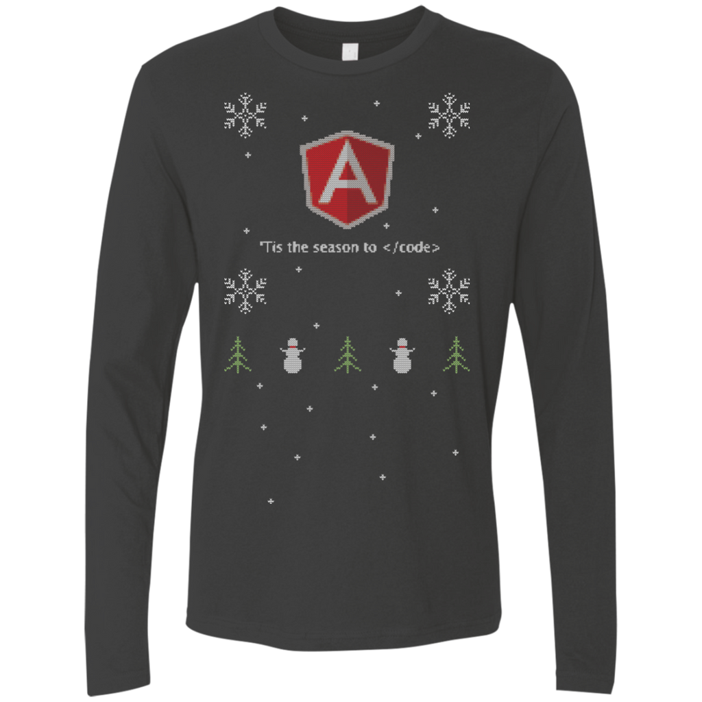 AngularJS 'Tis The Season To Code AngularJS Programming 'Tis The Season To Code Ugly Sweater Long Sleeve Premium Christmas Holiday Shirt - Bitcoin & Bunk