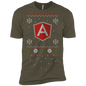 AngularJS Programming Ugly Sweater Premium Christmas Holiday T-Shirt - Bitcoin & Bunk