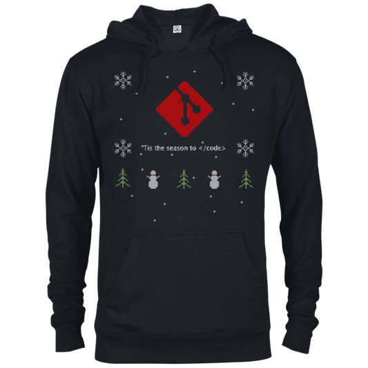 Git Programming 'Tis The Season To Code Ugly Sweater Holiday Comfort-Fit Hoodie - Bitcoin & Bunk