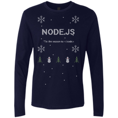 Node 'Tis The Season To Code Node Programming 'Tis The Season To Code Ugly Sweater Long Sleeve Premium Christmas Holiday Shirt - Bitcoin & Bunk