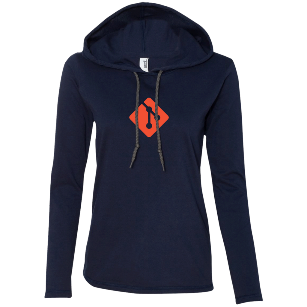 Git Programming Authentic Women's Long Sleeve Hooded Shirt - Bitcoin & Bunk