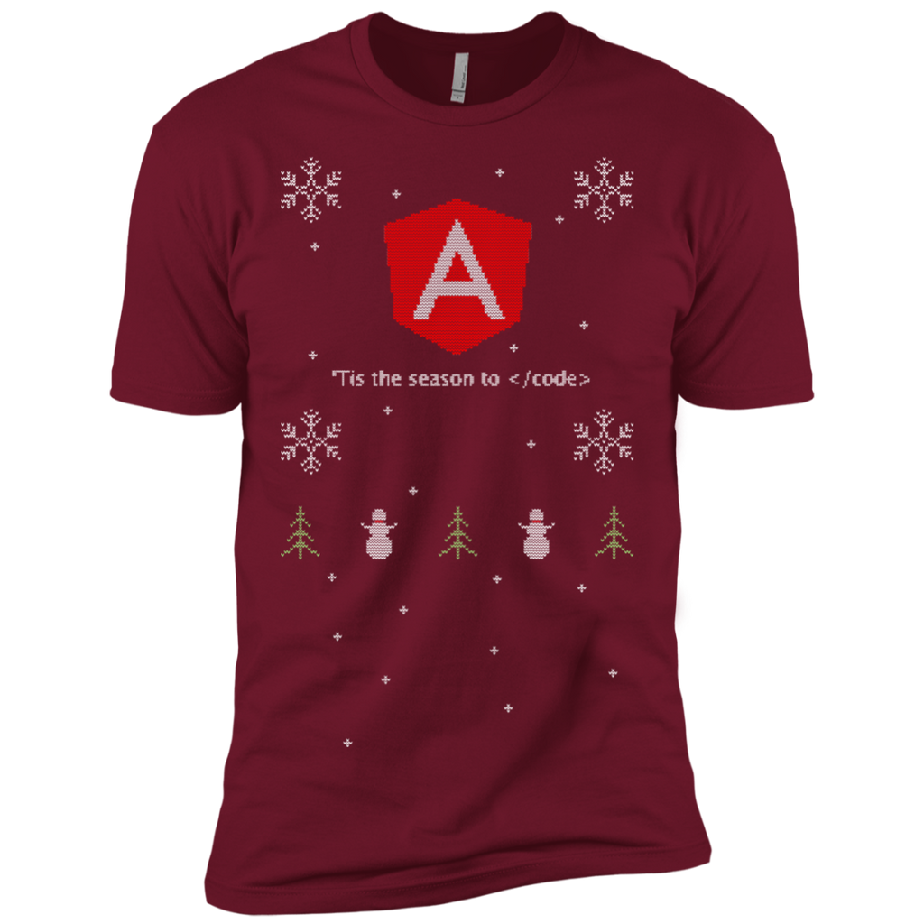 Angular 'Tis The Season To Code Ugly Sweater Premium Christmas Holiday T-Shirt - Bitcoin & Bunk