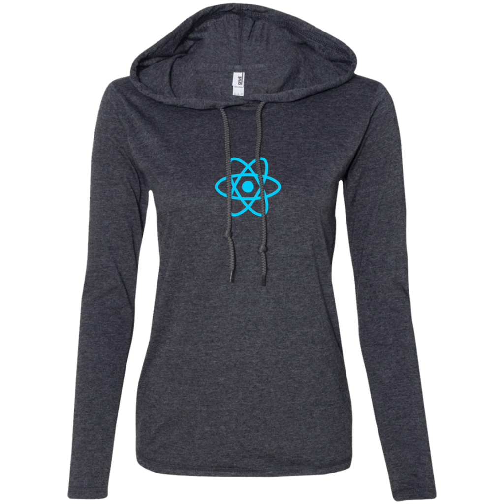 React Programming Authentic Women's Long Sleeve Hooded Shirt - Bitcoin & Bunk