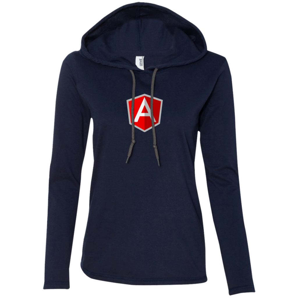 AngularJS Programming Authentic Women's Long Sleeve Hooded Shirt - Bitcoin & Bunk