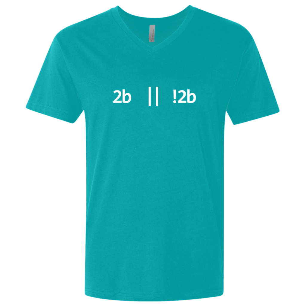 2b Or Not 2b Premium Fitted V-Neck T-Shirt - Bitcoin & Bunk