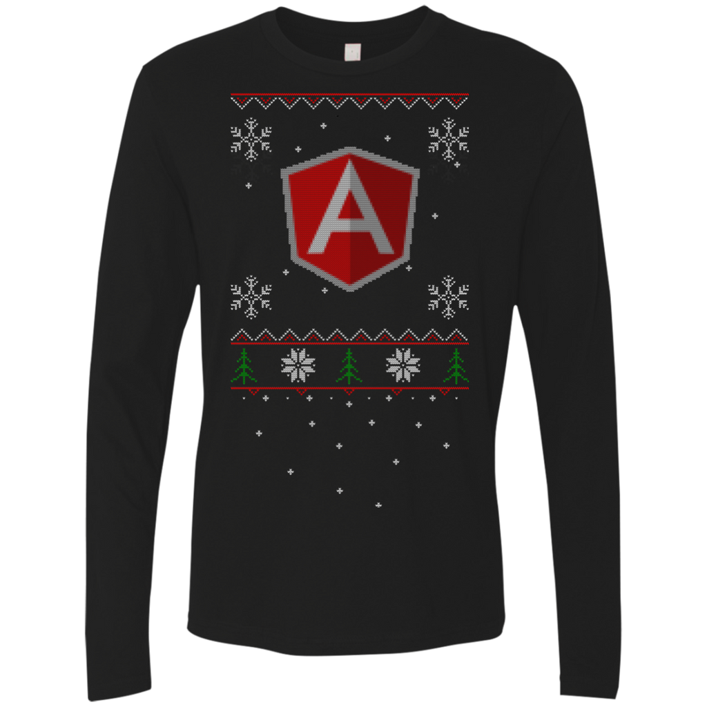 AngularJS Programming Ugly Sweater Premium Long Sleeve Christmas Holiday Shirt - Bitcoin & Bunk