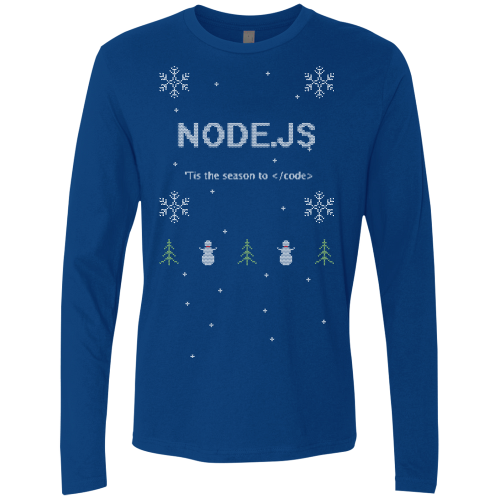 Node 'Tis The Season To Code Node Programming 'Tis The Season To Code Ugly Sweater Long Sleeve Premium Christmas Holiday Shirt - Bitcoin & Bunk