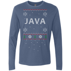 Java Programming Ugly Sweater Premium Long Sleeve Christmas Holiday Shirt - Bitcoin & Bunk