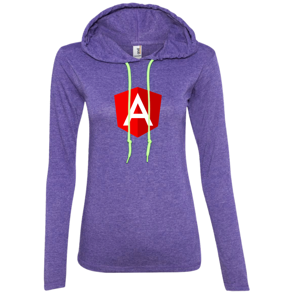 Angular Programming Authentic Women's Long Sleeve Hooded Shirt - Bitcoin & Bunk