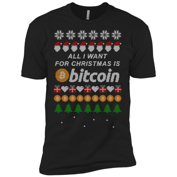Copy of "All I want for Christmas is Bitcoin" Men's Premium T-Shirt - Bitcoin & Bunk