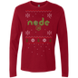 Node Programming Ugly Sweater Premium Long Sleeve Christmas Holiday Shirt - Bitcoin & Bunk