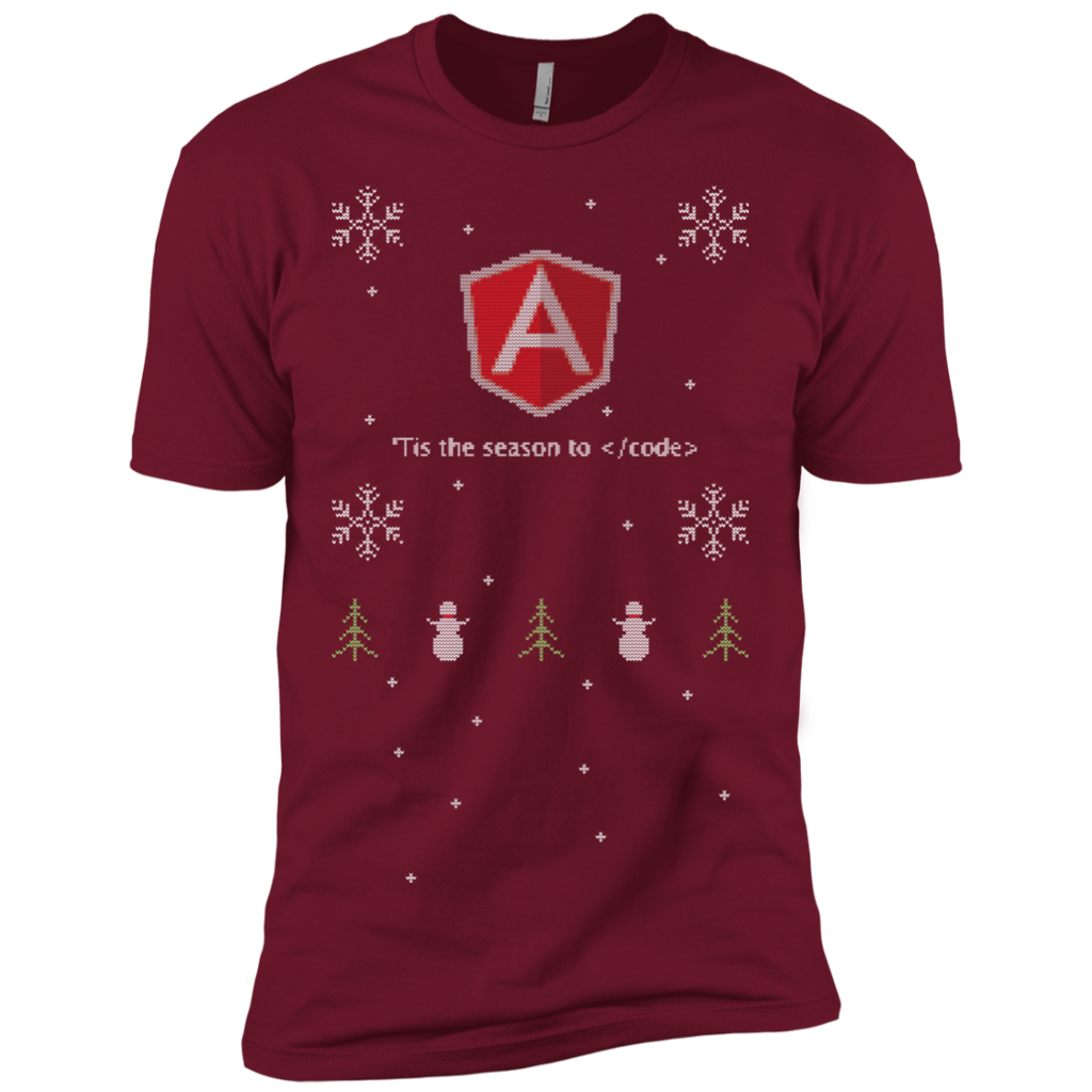AngularJS 'Tis The Season To Code Ugly Sweater Premium Christmas Holiday T-Shirt - Bitcoin & Bunk