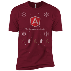 AngularJS 'Tis The Season To Code Ugly Sweater Premium Christmas Holiday T-Shirt - Bitcoin & Bunk