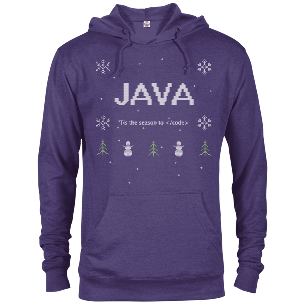 Java Programming 'Tis The Season To Code Ugly Sweater Holiday Comfort-Fit Hoodie - Bitcoin & Bunk