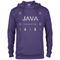 Java Programming 'Tis The Season To Code Ugly Sweater Holiday Comfort-Fit Hoodie - Bitcoin & Bunk