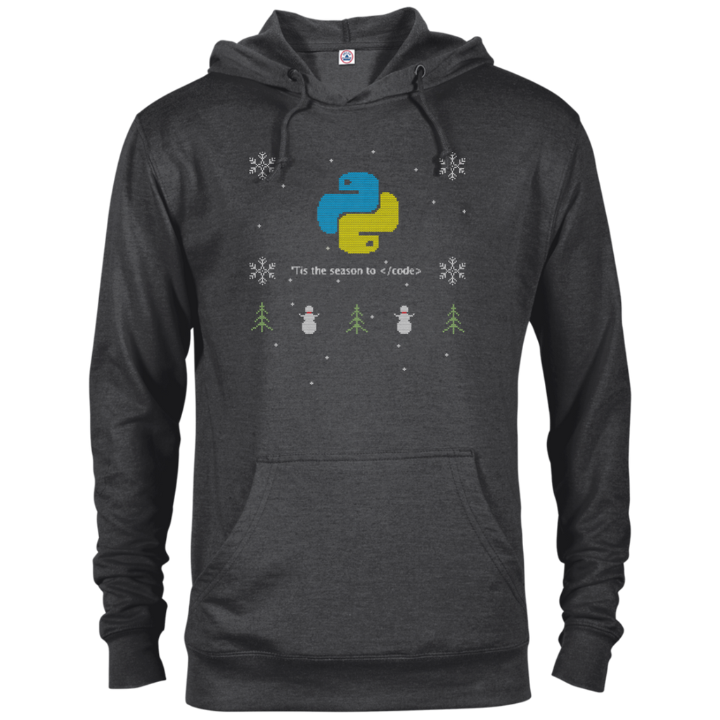 Python Programming 'Tis The Season To Code Ugly Sweater Holiday Comfort-Fit Hoodie - Bitcoin & Bunk
