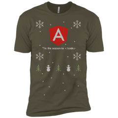 Angular 'Tis The Season To Code Ugly Sweater Premium Christmas Holiday T-Shirt - Bitcoin & Bunk