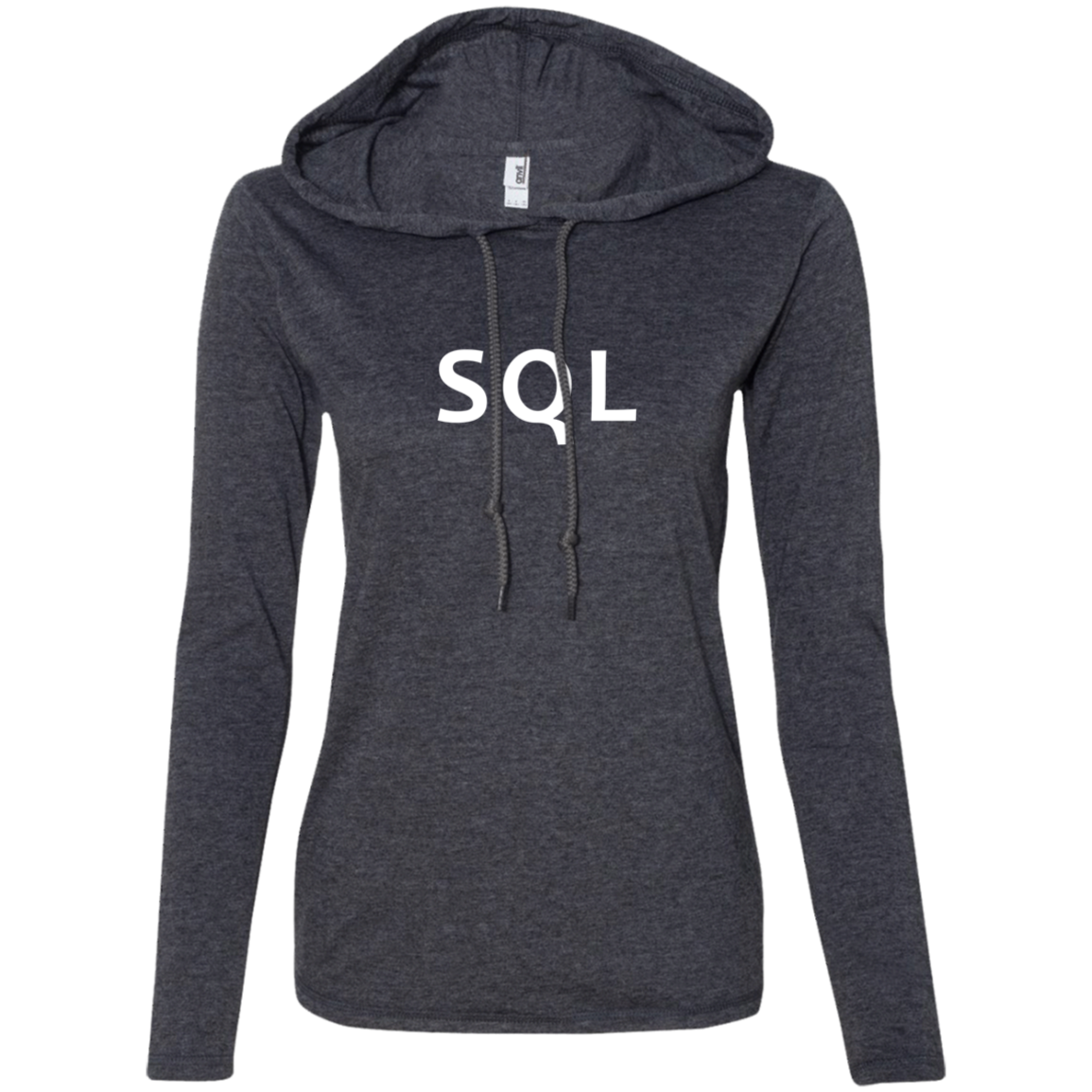 SQL Programming Authentic Women's Long Sleeve Hooded Shirt - Bitcoin & Bunk