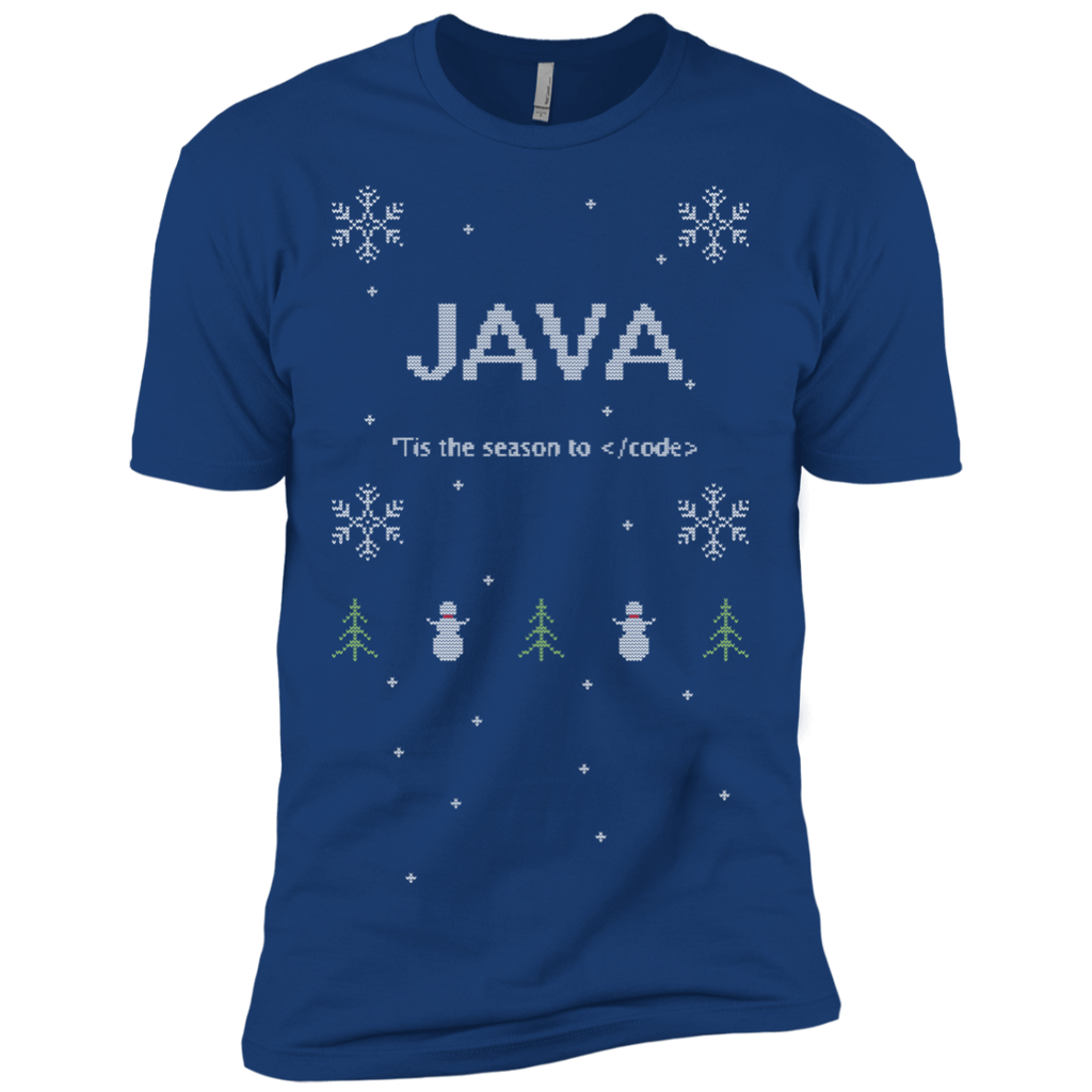 Java 'Tis The Season To Code Ugly Sweater Premium Christmas Holiday T-Shirt - Bitcoin & Bunk