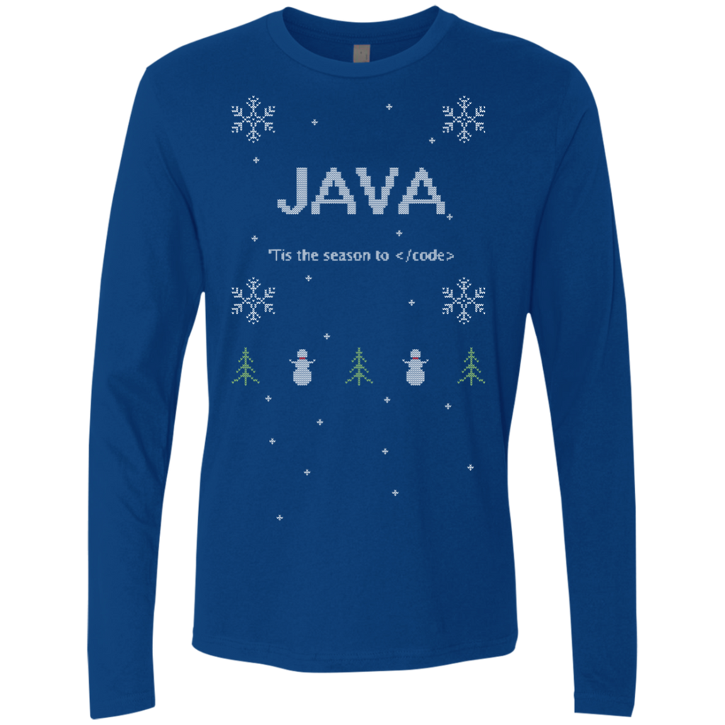 Java 'Tis The Season To Code Java Programming 'Tis The Season To Code Ugly Sweater Long Sleeve Premium Christmas Holiday Shirt - Bitcoin & Bunk