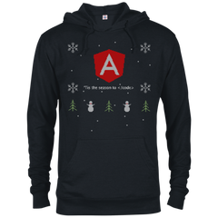 Angular Programming 'Tis The Season To Code Ugly Sweater Holiday Comfort-Fit Hoodie - Bitcoin & Bunk