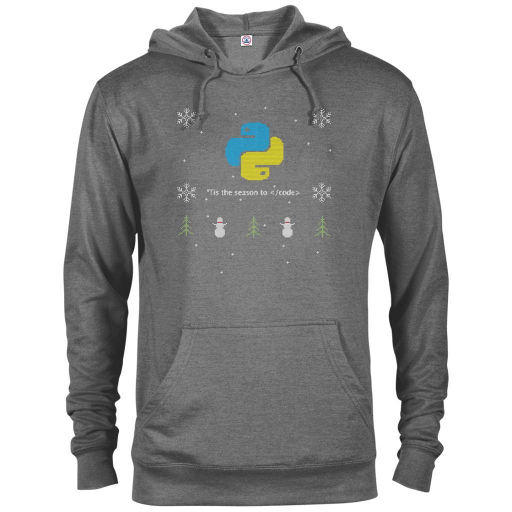 Python Programming 'Tis The Season To Code Ugly Sweater Holiday Comfort-Fit Hoodie - Bitcoin & Bunk