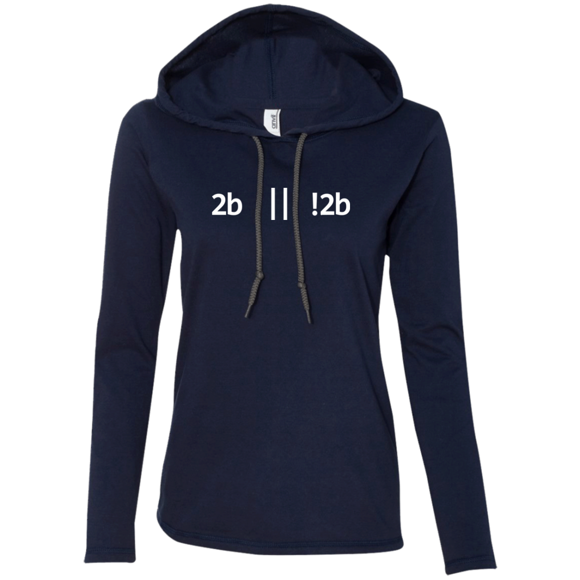 2b Or Not 2b Women's Long Sleeve Hooded Shirt - Bitcoin & Bunk