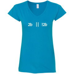 2b Or Not 2b Women's Fitted Comfort-Soft V-Neck T-Shirt - Bitcoin & Bunk