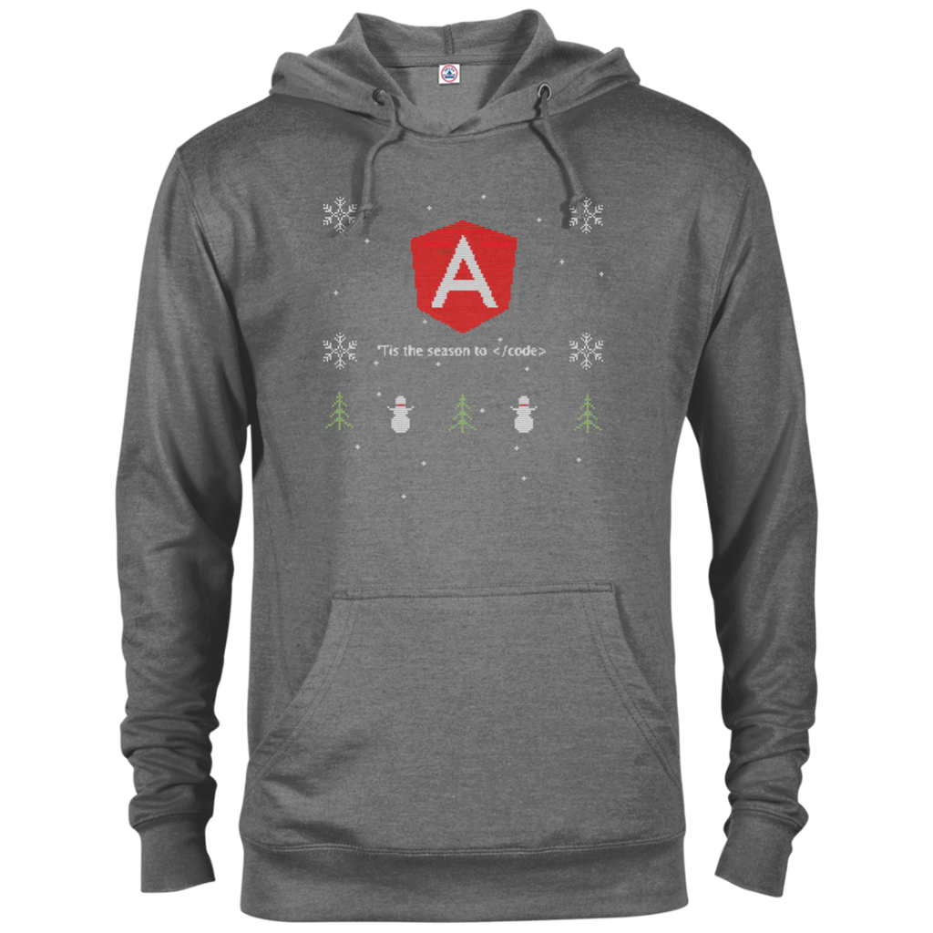 Angular Programming 'Tis The Season To Code Ugly Sweater Holiday Comfort-Fit Hoodie - Bitcoin & Bunk