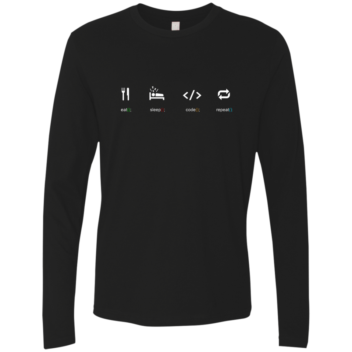 Eat Sleep Code Repeat Premium Long Sleeve Shirt - Bitcoin & Bunk