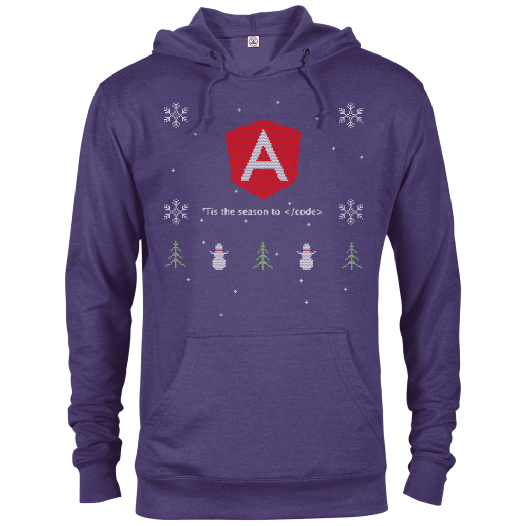 Angular Programming 'Tis The Season To Code Ugly Sweater Holiday Comfort-Fit Hoodie - Bitcoin & Bunk