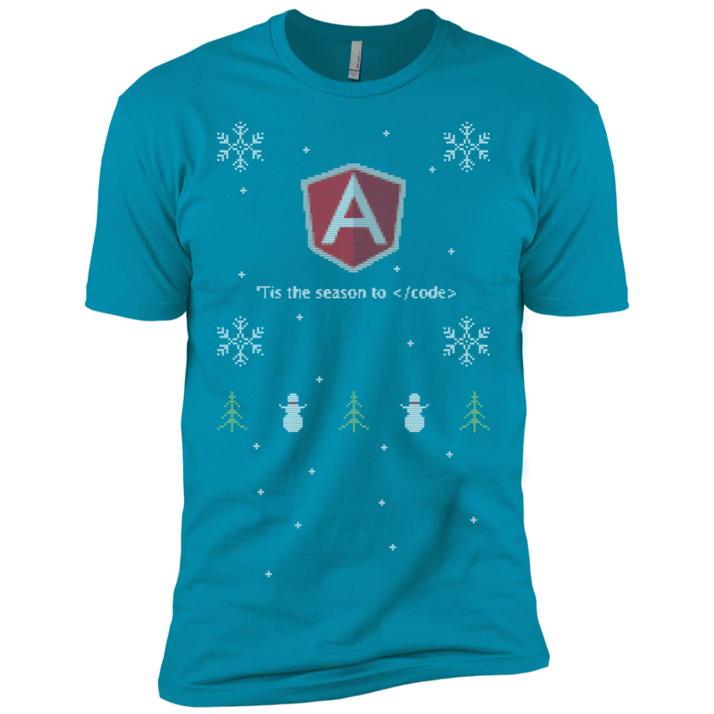 AngularJS 'Tis The Season To Code Ugly Sweater Premium Christmas Holiday T-Shirt - Bitcoin & Bunk