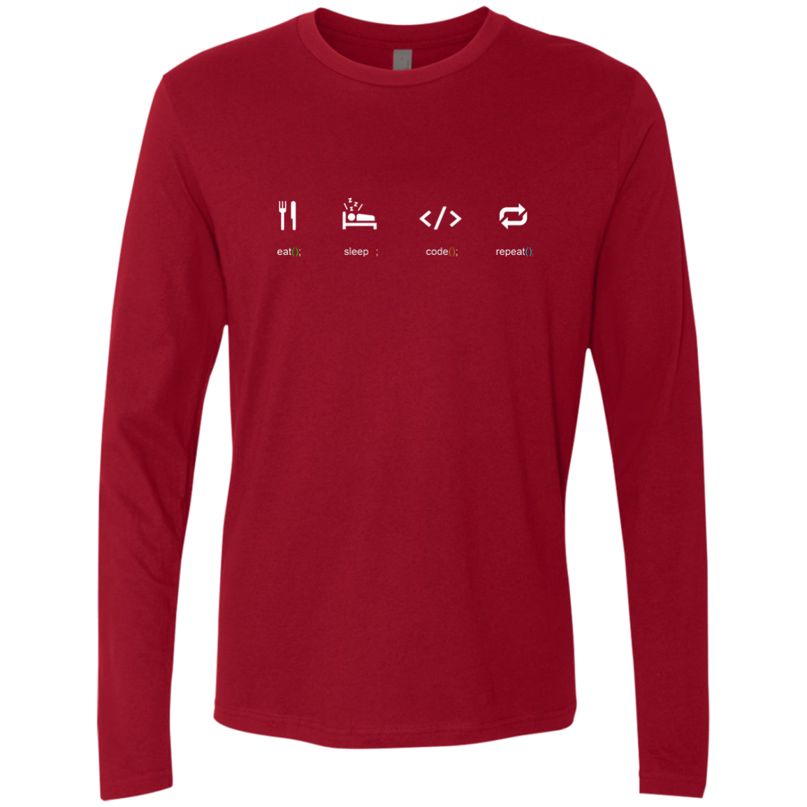 Eat Sleep Code Repeat Premium Long Sleeve Shirt - Bitcoin & Bunk