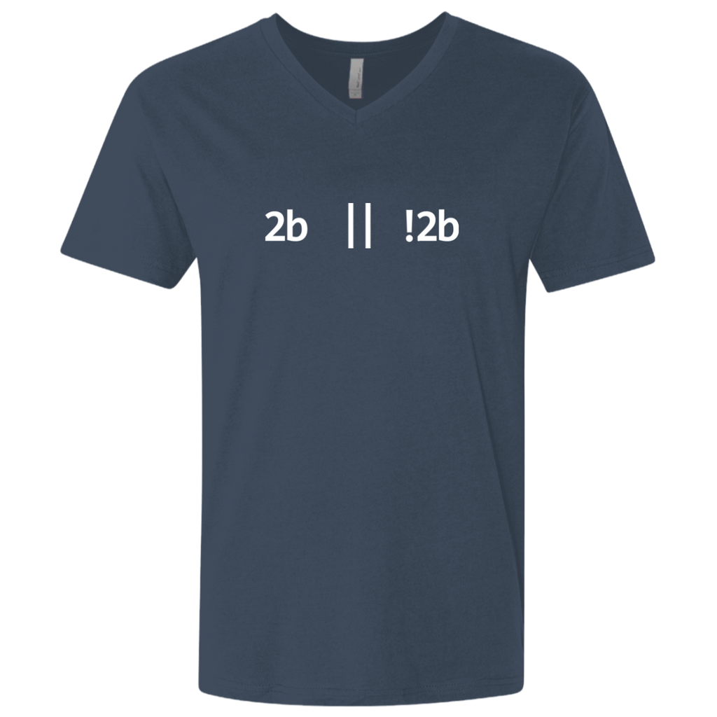 2b Or Not 2b Premium Fitted V-Neck T-Shirt - Bitcoin & Bunk