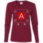 Angular Programming Ugly Sweater Women's Long Sleeve Christmas Holiday Shirt - Bitcoin & Bunk