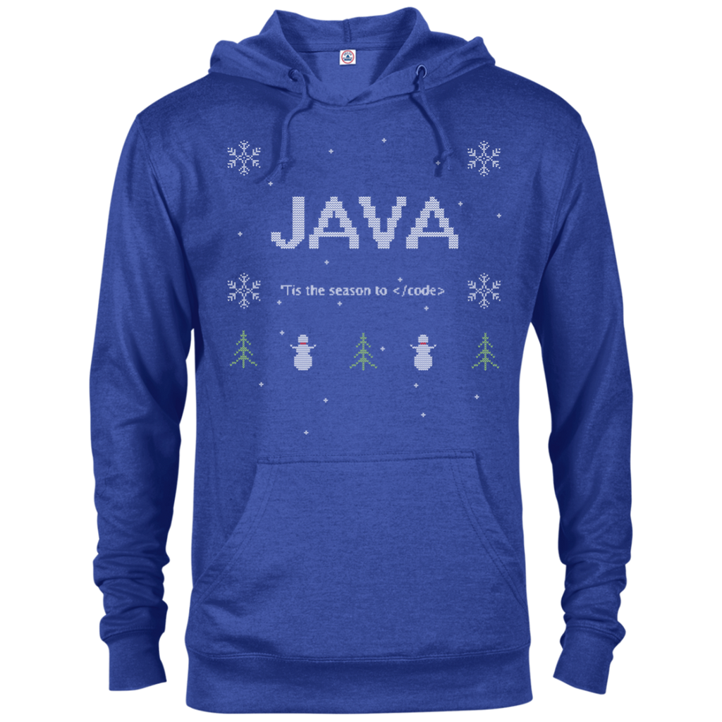 Java Programming 'Tis The Season To Code Ugly Sweater Holiday Comfort-Fit Hoodie - Bitcoin & Bunk