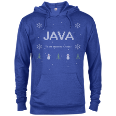 Java Programming 'Tis The Season To Code Ugly Sweater Holiday Comfort-Fit Hoodie - Bitcoin & Bunk